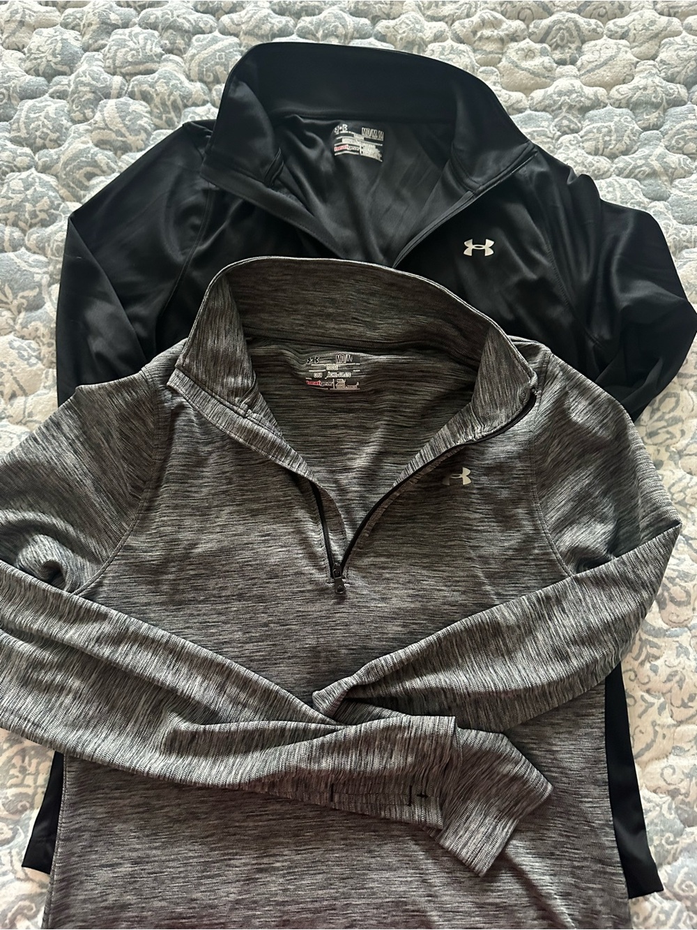 Under Armour heathgear Half-Zip Pullover Set - Black & Heather Gray womens M